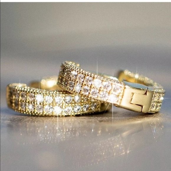 New silver, gold, rose gold Hoop unisex Earrings - Picture 2 of 9